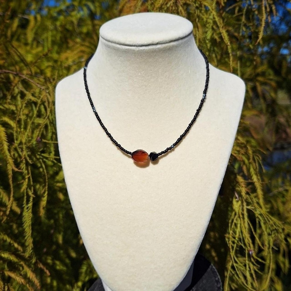 Carnelian, Tourmaline Necklace ~ Handcrafted Jewelry